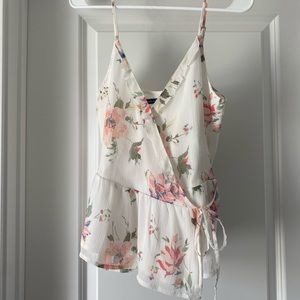 Abercrombie Floral Spaghetti Strap Wrap Top